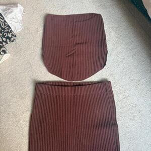 Ribbed brown set